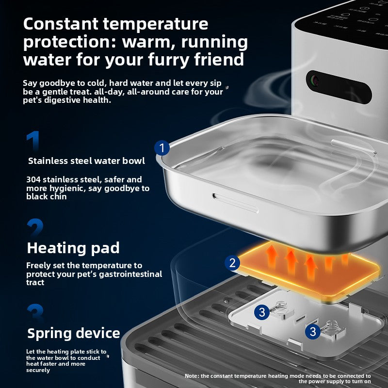 Cat water dispenser Unplugged dumping constant temperature heating automatic water feeding pet dog water dispenser