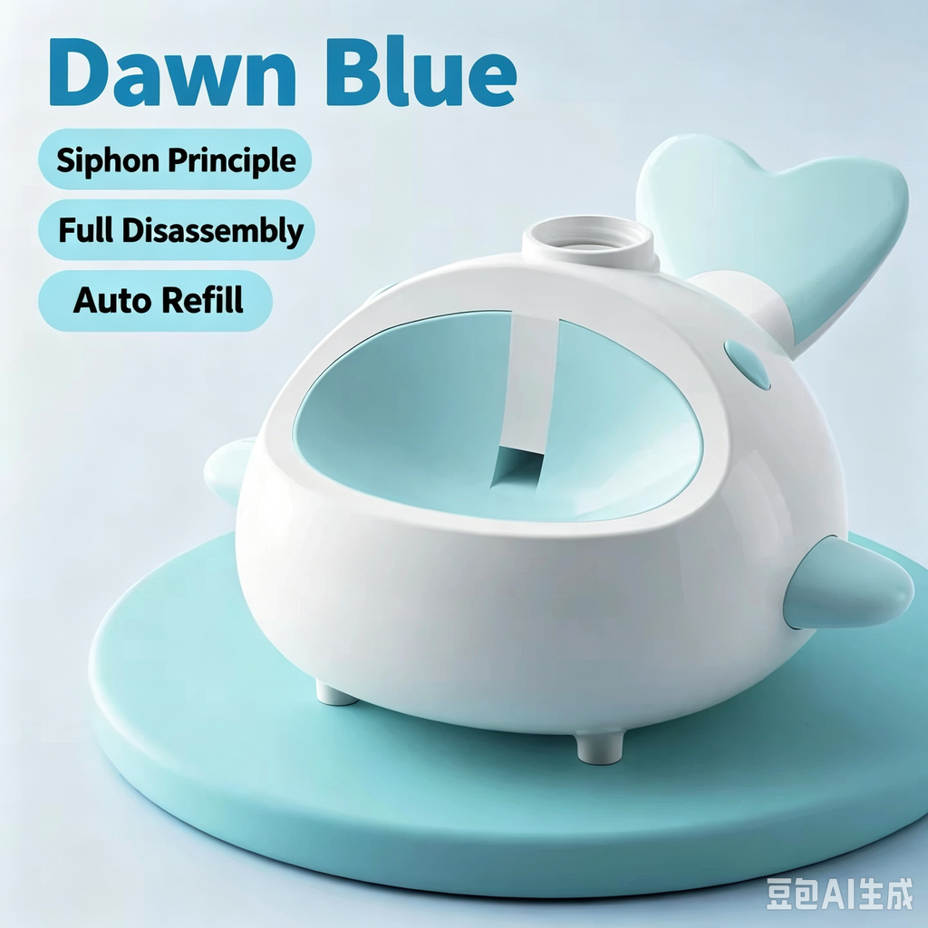 Gravity Pet Water Dispenser | Auto refill whale water fountain | Cute Cat Ear Water Fountain for Cats & Small Dogs