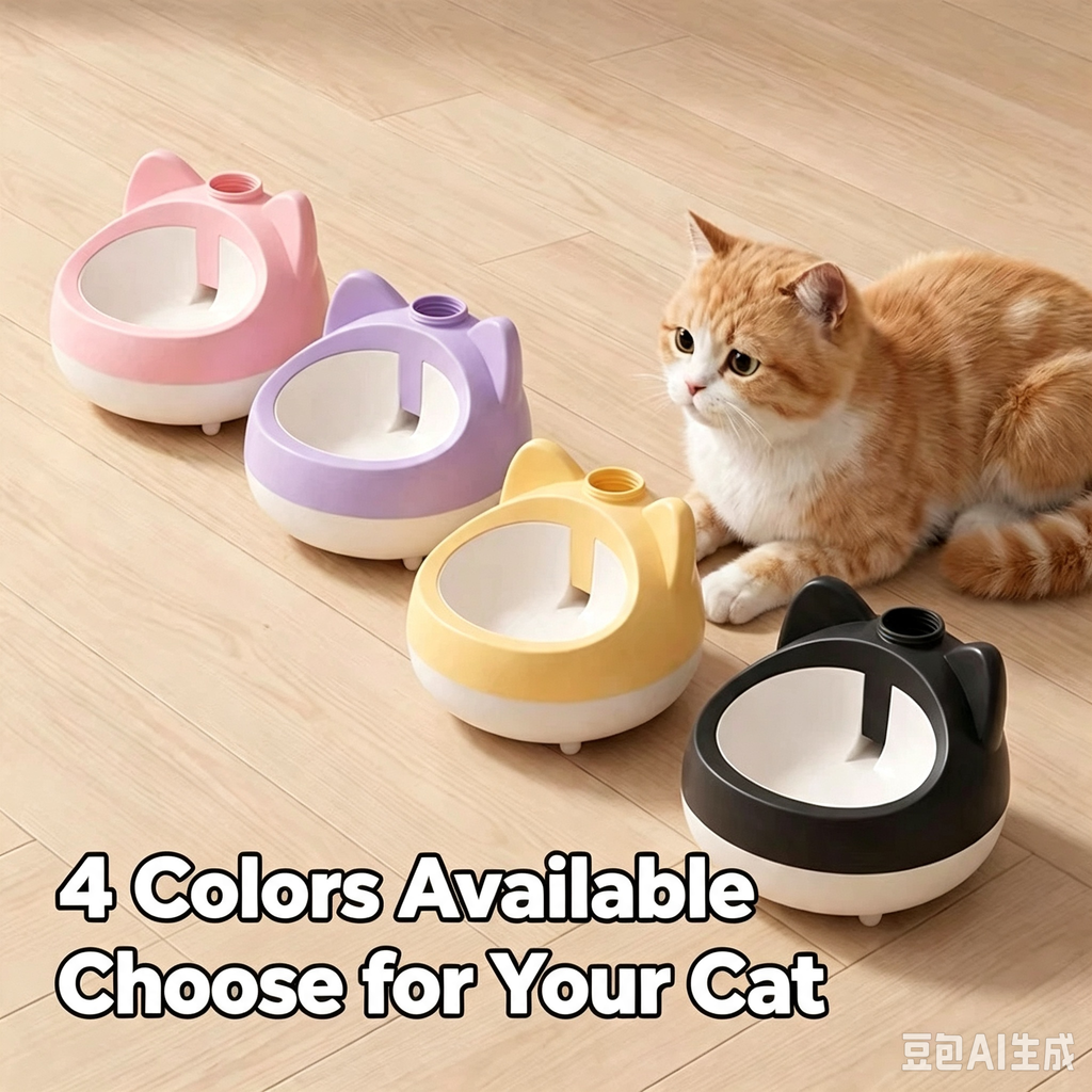 Gravity Pet Water Dispenser | Automatic Cat Water Bowl | No Electricity | Cute Cat Ear Water Fountain for Cats & Small Dogs