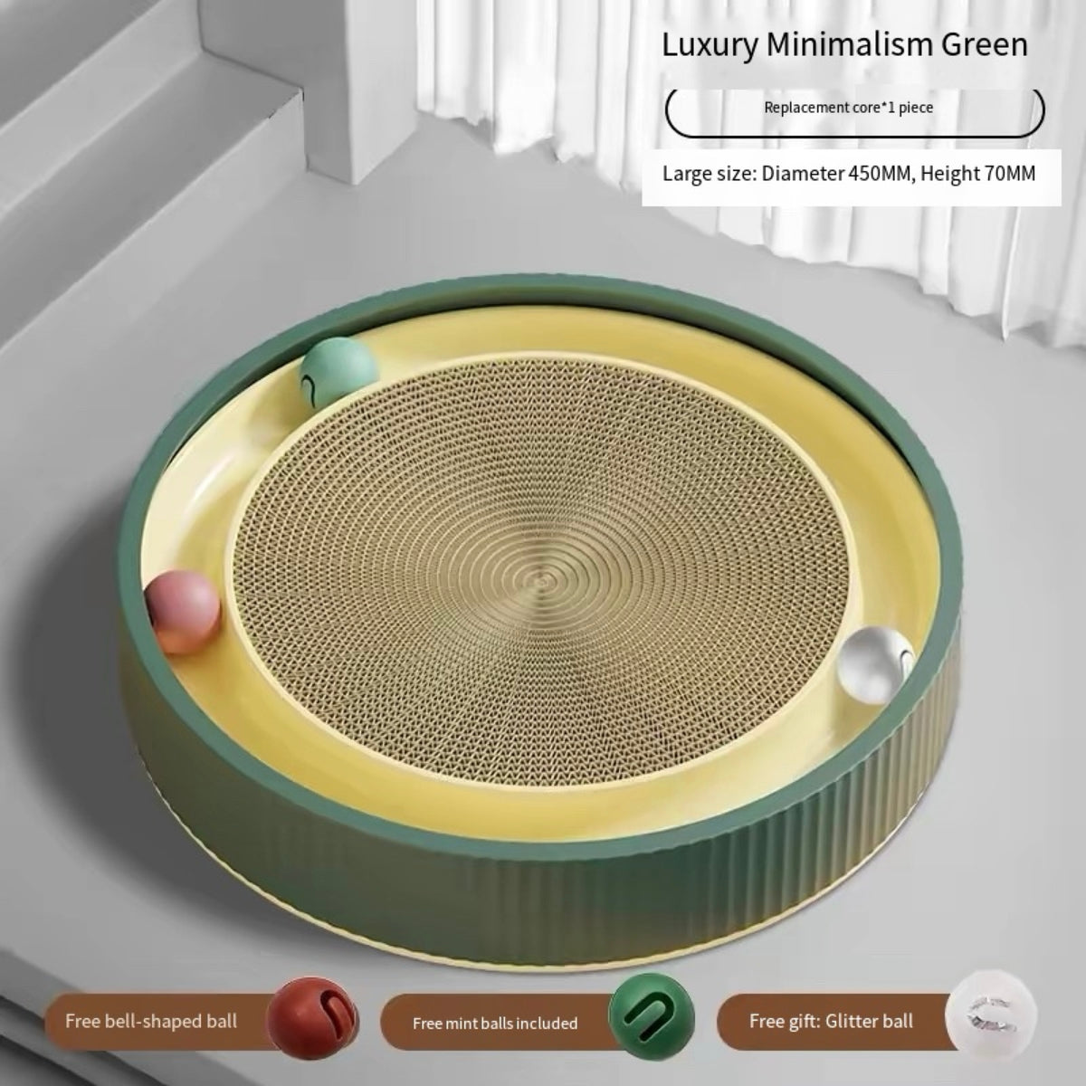 Scratch and Spin Cat Scratcher Pad with Interactive Spinning Balls for Active Play
