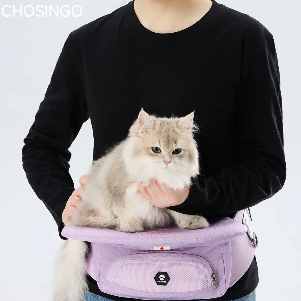 Hands-Free Pet Carrier Hip Seat – Foldable Waist Support for Small Dogs & Cats
