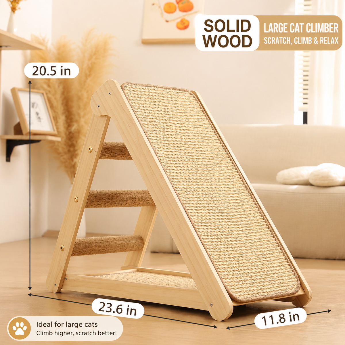 Cat Scratcher Protecting Furniture Pre-Assembled Sisal Post for Indoor Cats
