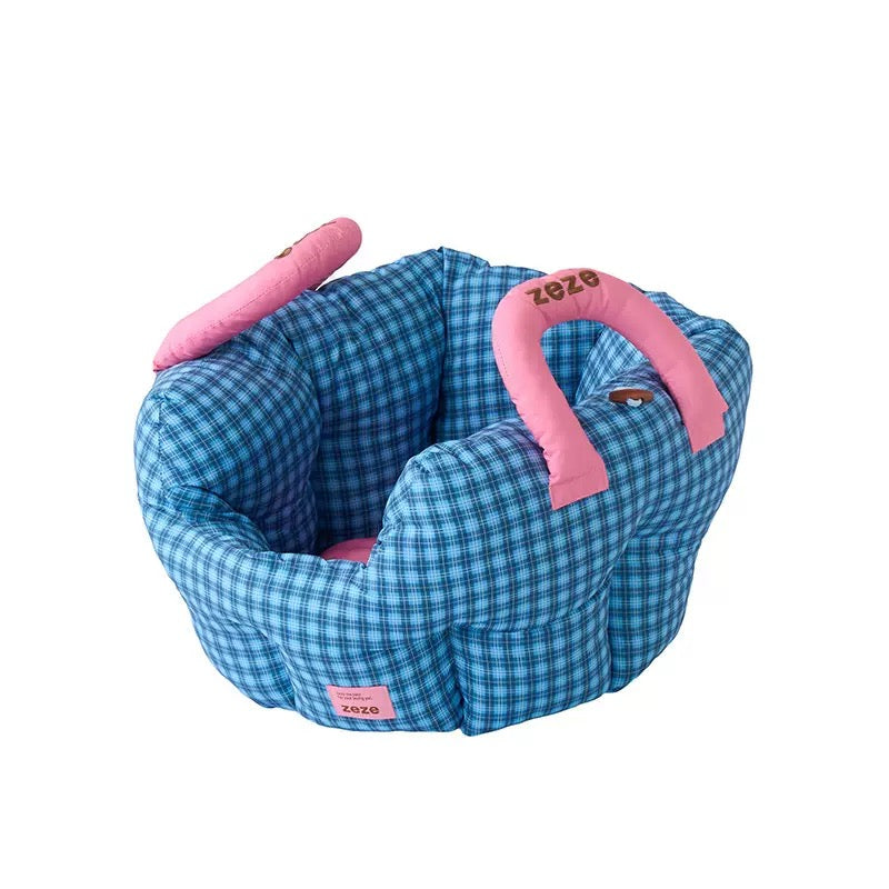 Portable Pet Car Bed with Carry Handle – Lightweight Travel Dog & Cat Bed with Safety Leash