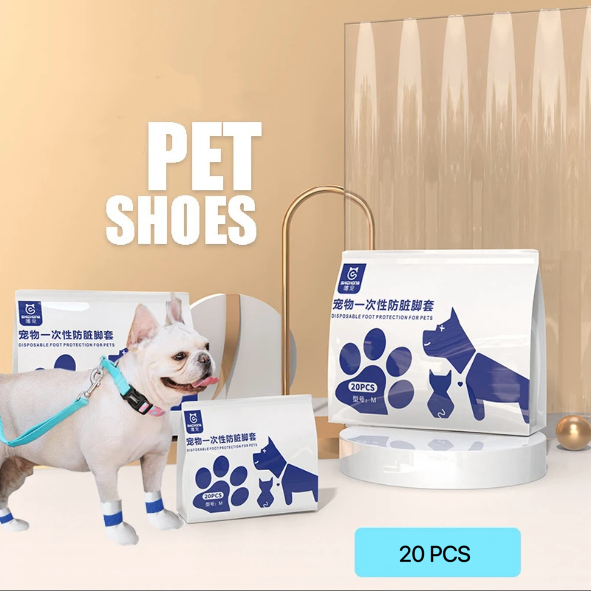 Disposable Dog Shoes, 5.5-55 LBS Outdoor Dog Wellies, paw Protection, Waterproof