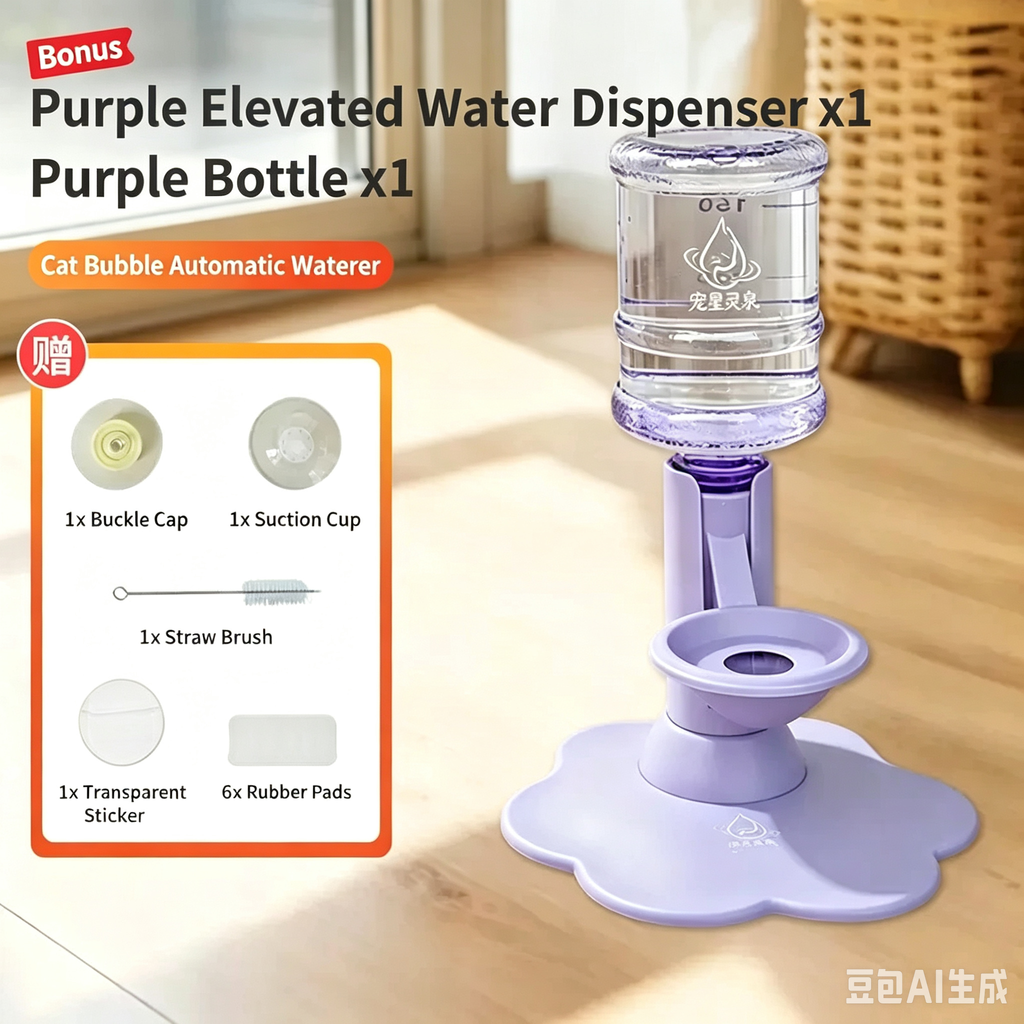Gravity Cat Water Dispenser Stand - Spill-Proof