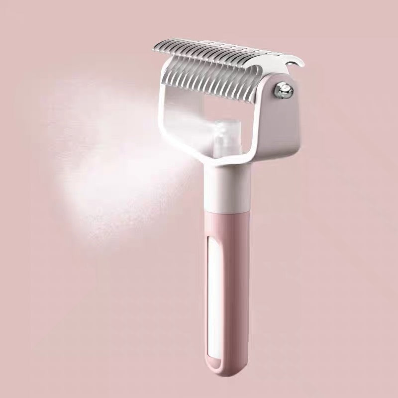 Pet Grooming Comb with Mist Spray – Safe Dematting & Deshedding Brush for Cats & Dogs | Anti-Static, Skin-Friendly & Easy to Use