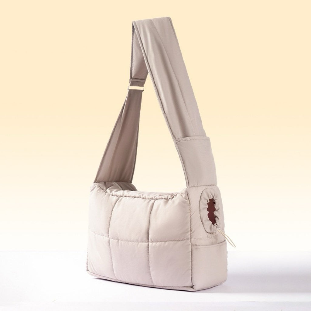 Warm Pet Shoulder Carrier Bag for Cats & Puppies - Hands Free Reversible Pet Papoose Bag