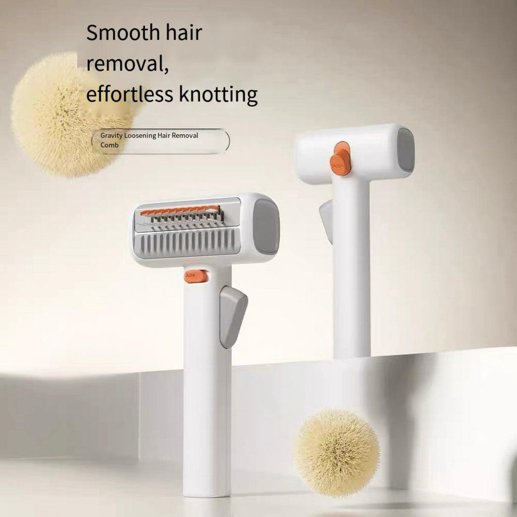 2-in-1 Pet Dematting Brush for Dogs & Cats – Rotating Blade Grooming Comb for Removing Knots, Mats & Loose Fur