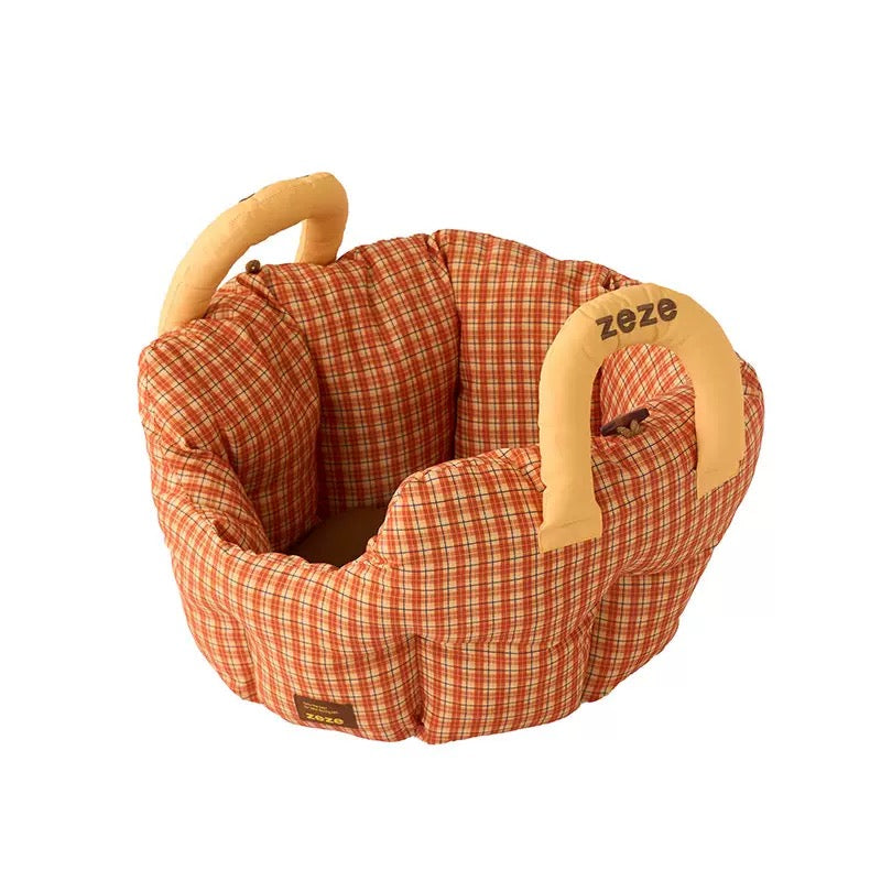 Portable Pet Car Bed with Carry Handle – Lightweight Travel Dog & Cat Bed with Safety Leash