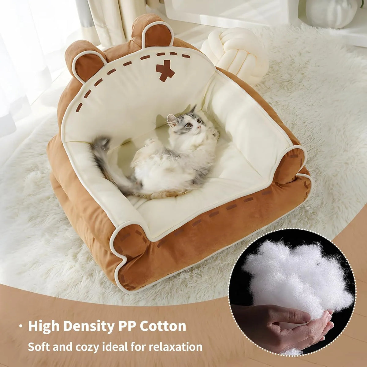 Cat Couch Bed for Indoor Cats, Cute Couch for Pets