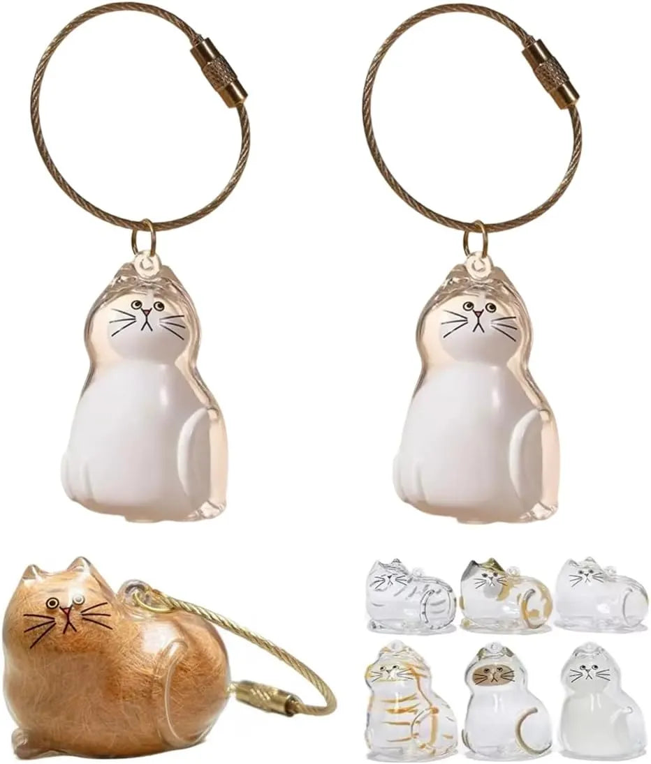 Custom Cat Hair Keychain – Personalized Pet Fur Keepsake Memorial Gift