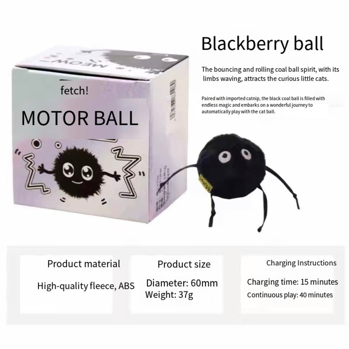 Cat Play Ball Interactive Plush Cat Ball Toy