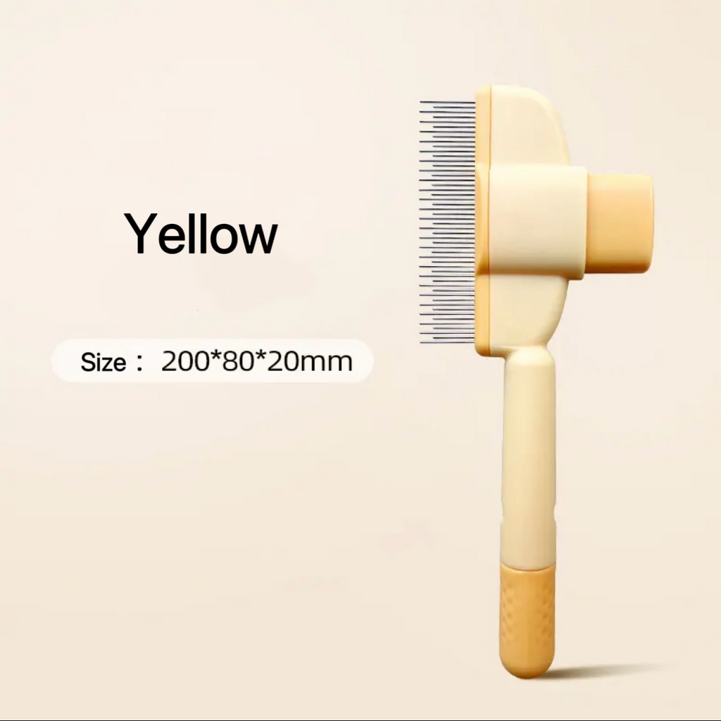 Cat Brush with Release Button, Built-in Stainless Steel