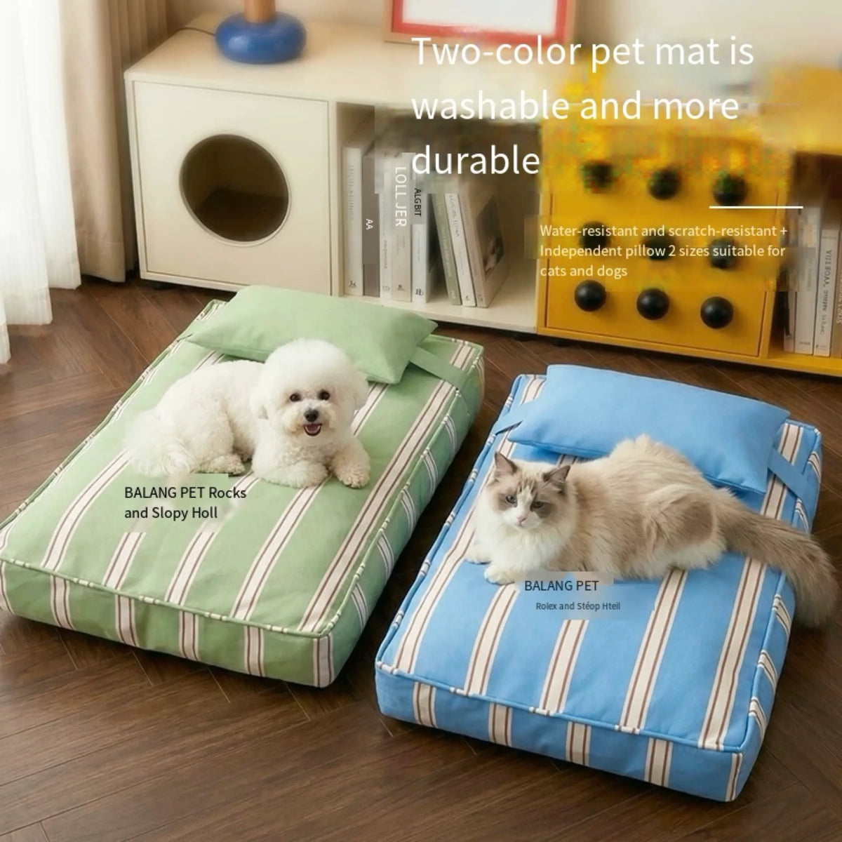 PET Striped Pet Bed with Pillow