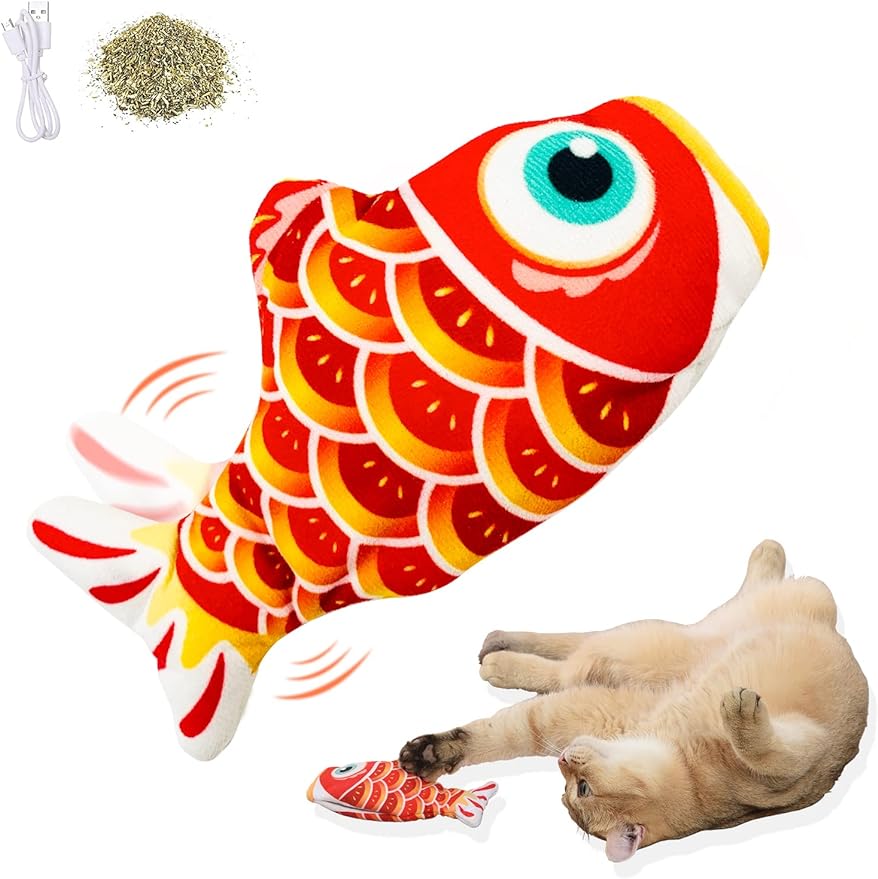 Flopping Fish 7.5" Electric Moving Cat Kicker Toy