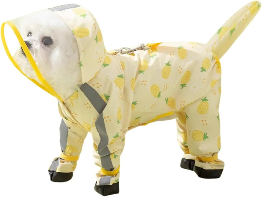 Small Dog Raincoat & Rain Shoes Set,Full-Coverage