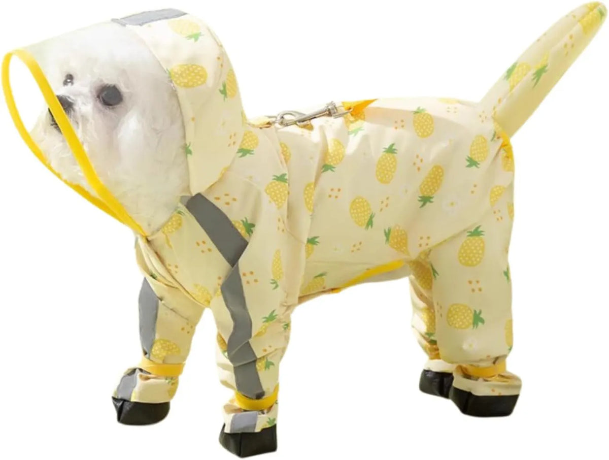 Small Dog Raincoat & Rain Shoes Set,Full-Coverage