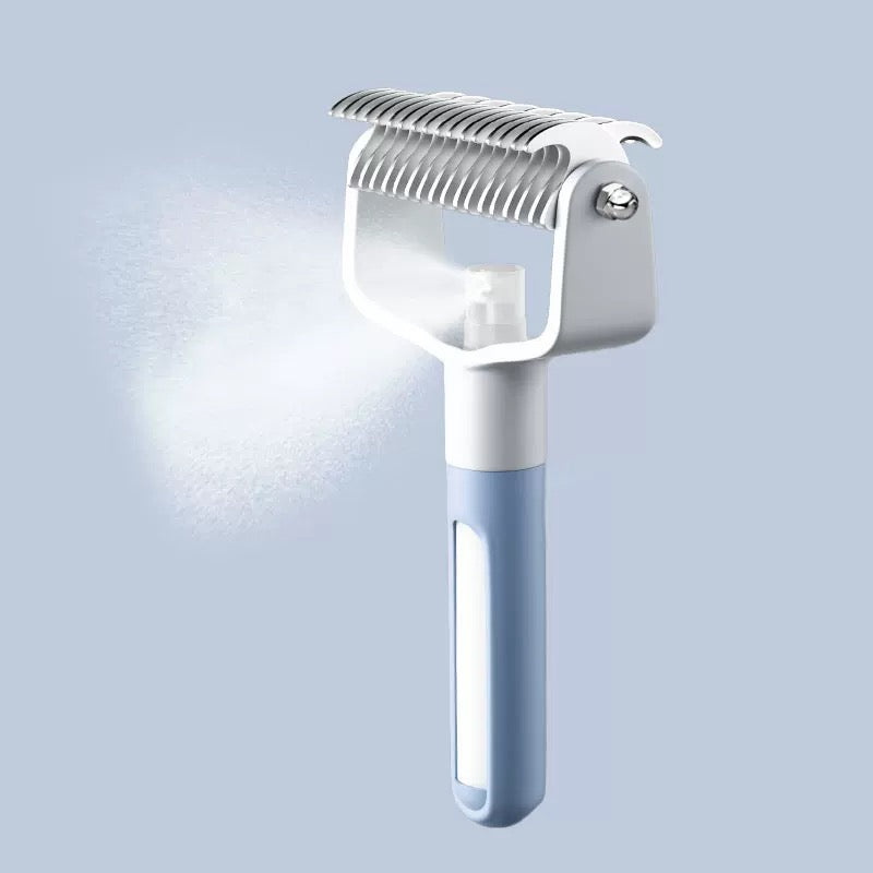 Pet Grooming Comb with Mist Spray – Safe Dematting & Deshedding Brush for Cats & Dogs | Anti-Static, Skin-Friendly & Easy to Use