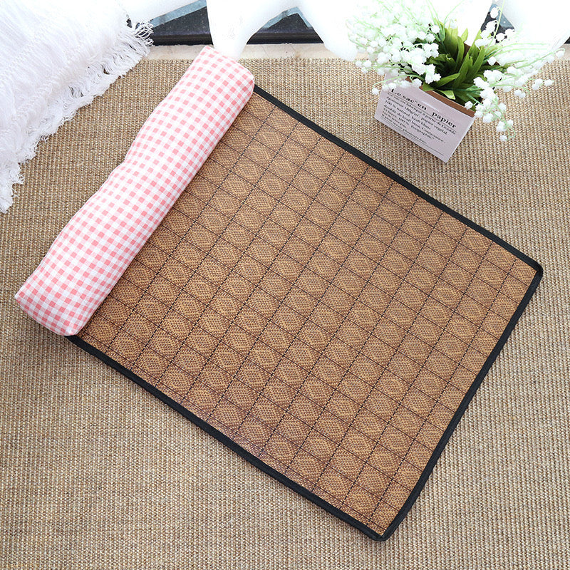 Pet Cooling Mat Dog Self Cooling Mat Pet Non-Slip Blanket Rattan Weaving Mat
