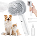 Steam Cat Brush, Self-Cleaning Cat Steam Brush with 2 Water Spray Modes, Large Capacity Tank, Dog Brush for Shedding Massaging Grooming, Cool Mist Only