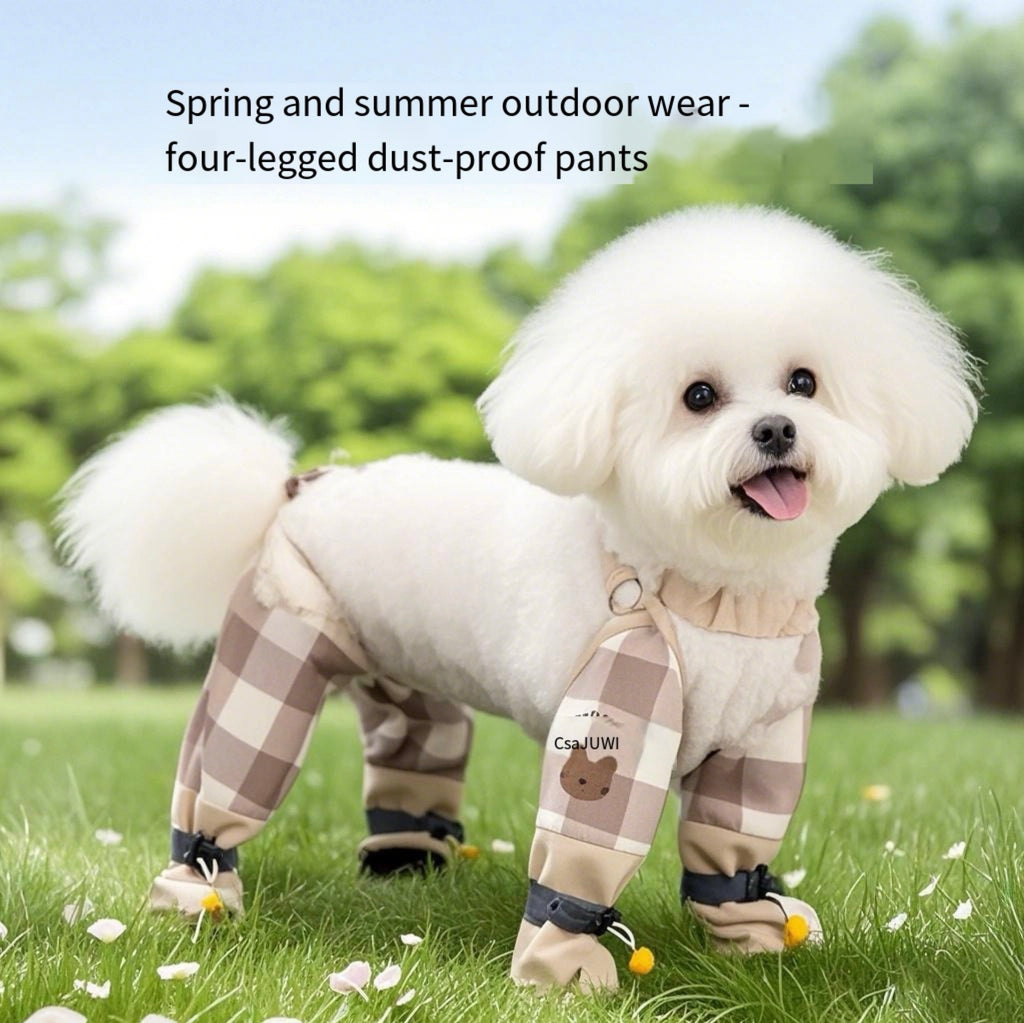Waterproof Dog Paw Boot Leggings, Adjustable Dog Suspender Boots with Auxiliary Strap, Anti-Dirty Dogs Pants Reflective Pet Paw Protector for Dogs Winter Snow Rain Hiking Walking (M)