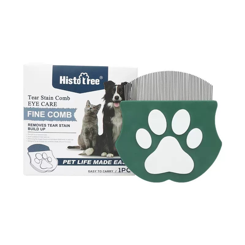 Professional Eye Comb for Pets | Stainless Steel Tear Stain Remover for Cats & Dogs