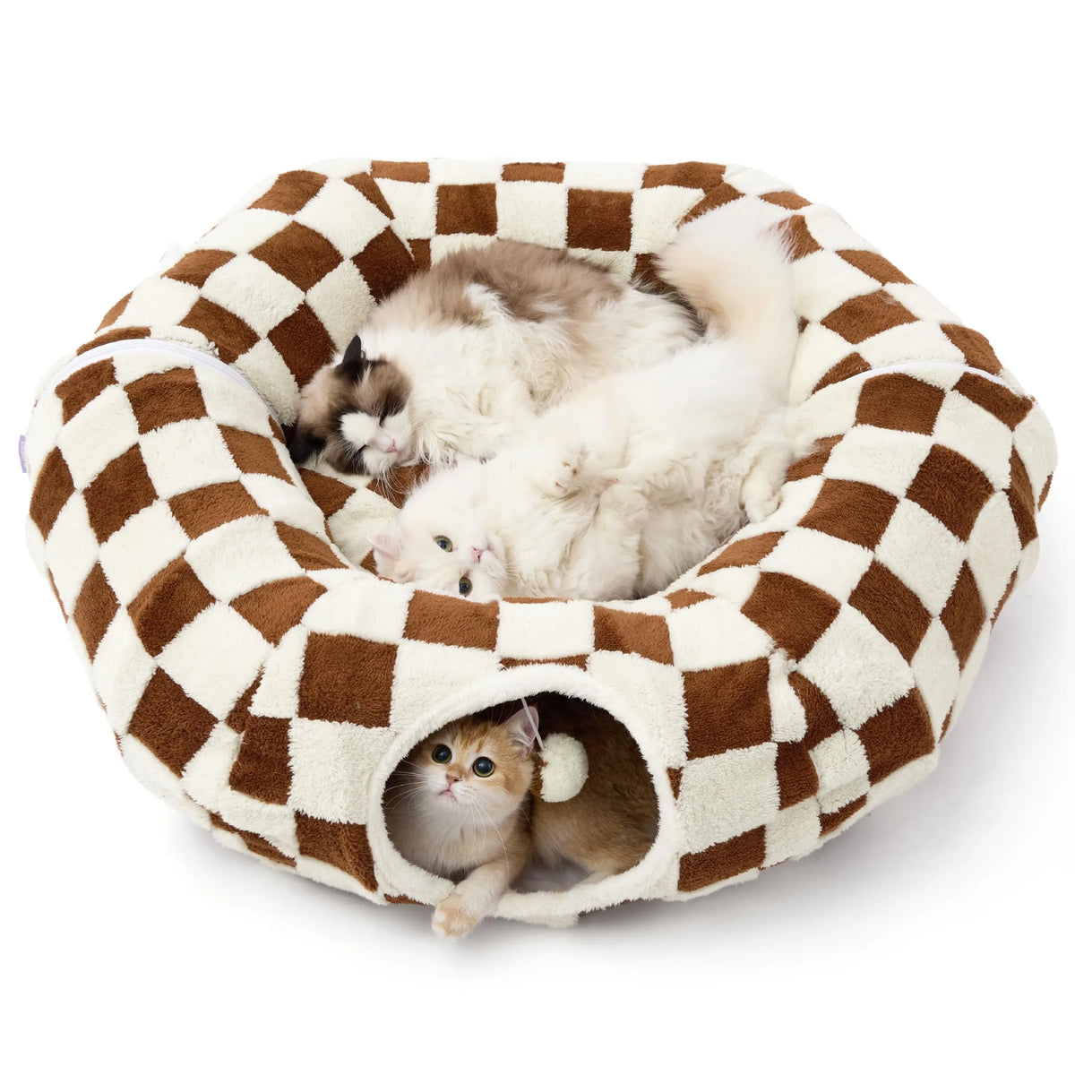 Lesure Donut Cute Jacquard Cat Tunnel Bed Kitten Toys for Puppy Bunny