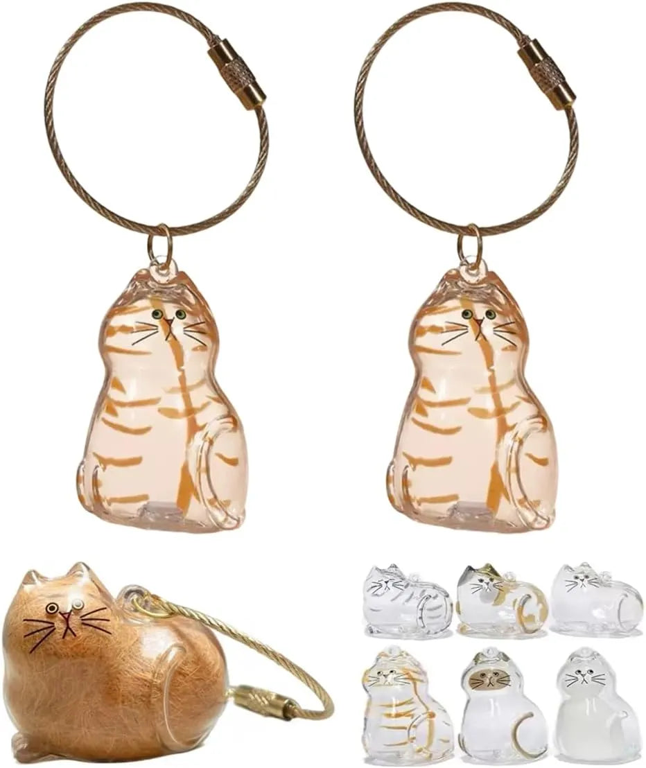 Custom Cat Hair Keychain – Personalized Pet Fur Keepsake Memorial Gift