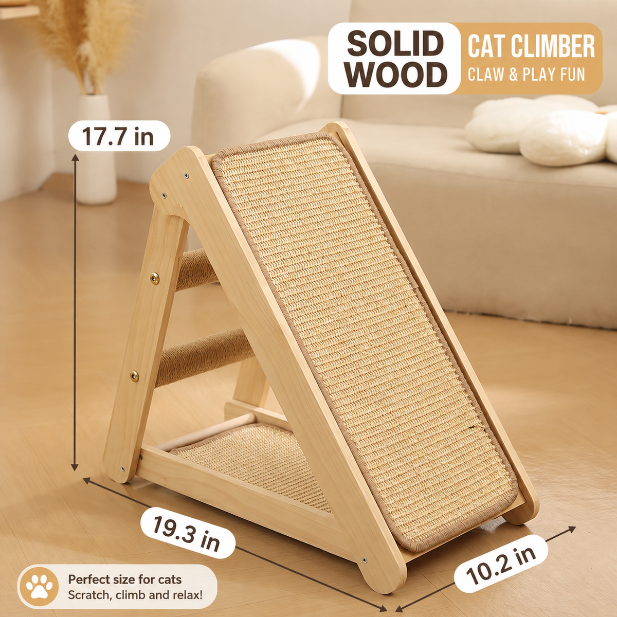 Cat Scratcher Protecting Furniture Pre-Assembled Sisal Post for Indoor Cats