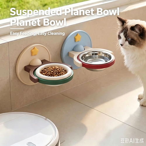 2-in-1 Wall Mounted & Elevated Cat Bowl