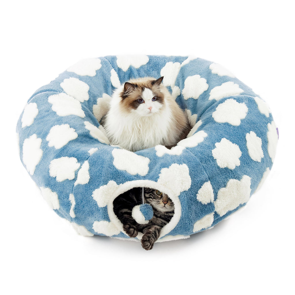 Lesure Donut Cute Jacquard Cat Tunnel Bed Kitten Toys for Puppy Bunny