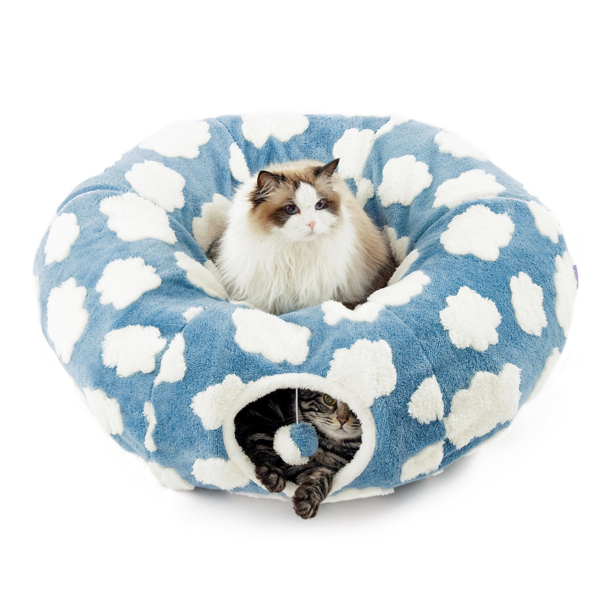 Lesure Donut Cute Jacquard Cat Tunnel Bed Kitten Toys for Puppy Bunny