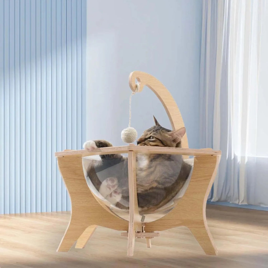 Space Capsule Cat Bed for Indoor Cats Small Pets Bed Lounging Universal Scratcher Toy Kitty Bed Kitten Nest for Kitten Kitty