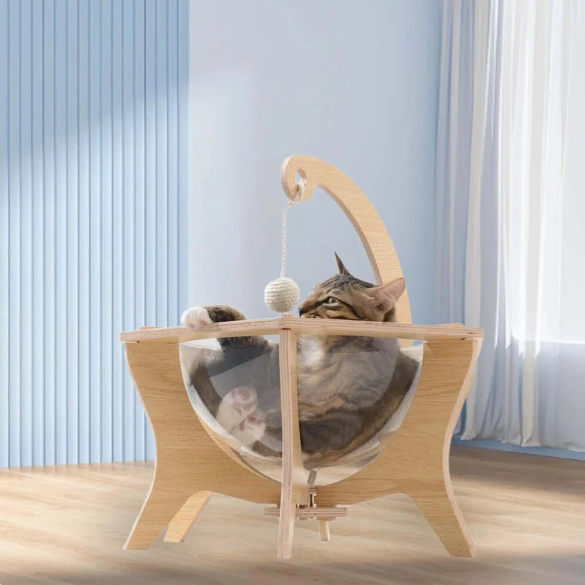 Space Capsule Cat Bed for Indoor Cats Small Pets Bed Lounging Universal Scratcher Toy Kitty Bed Kitten Nest for Kitten Kitty