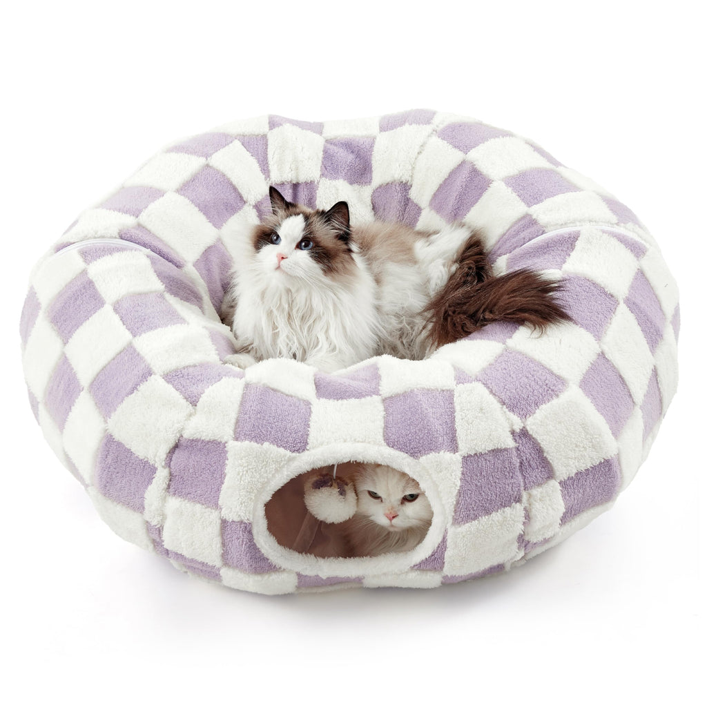 Lesure Donut Cute Jacquard Cat Tunnel Bed Kitten Toys for Puppy Bunny