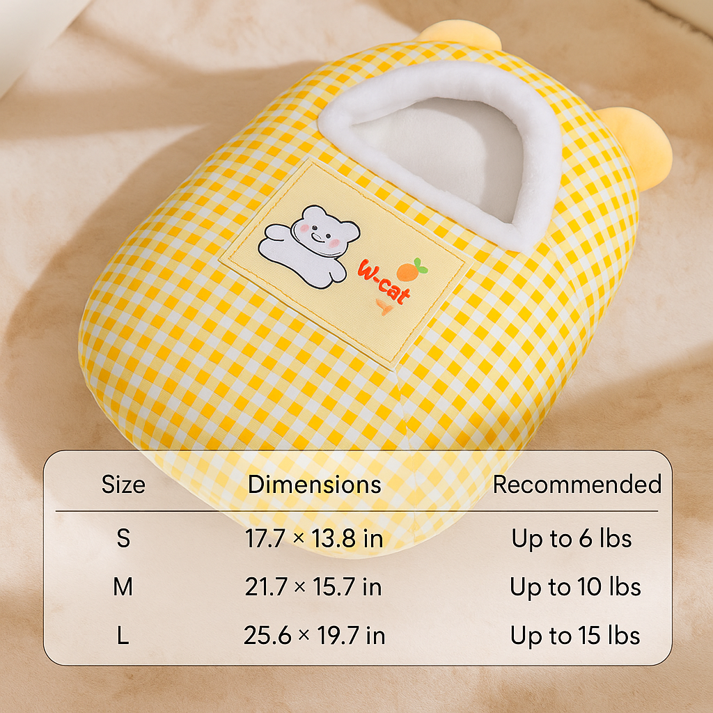 Cozy Winter Cat Sleeping Bag Bed – Enclosed Plush Nest for Indoor Cats (S/M/L Sizes)