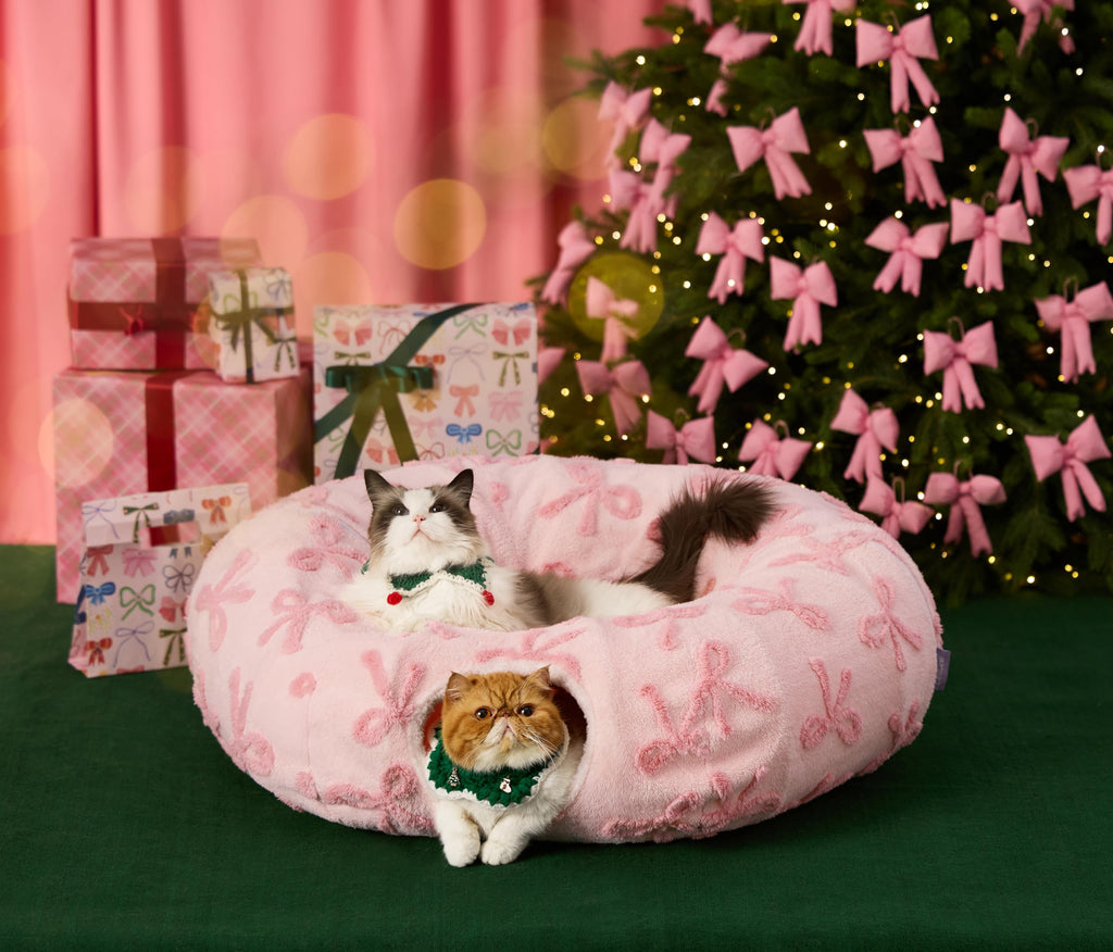 Lesure Donut Cute Jacquard Cat Tunnel Bed Kitten Toys for Puppy Bunny