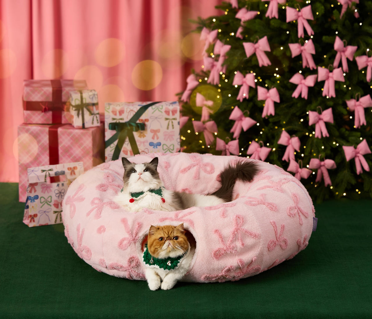 Lesure Donut Cute Jacquard Cat Tunnel Bed Kitten Toys for Puppy Bunny