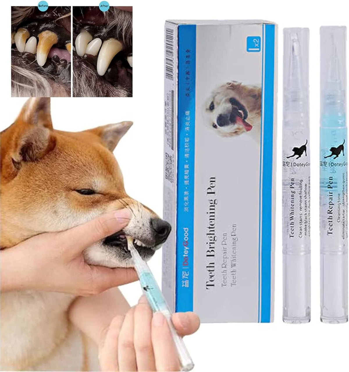 Dog Teeth Repairing Kit, Pet Teeth Cleaning Pen for Dental Care,