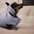 Reversible Dog Puffer down hat- Blue & Silver Design