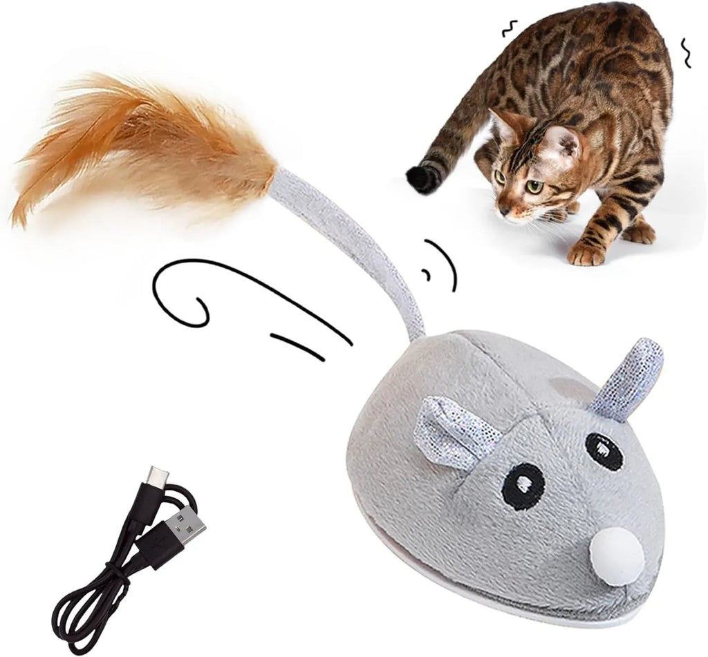 Rechargeable Flapping Bird Cat Toy – USB & Motion‑Activated Chirping Sparrow
