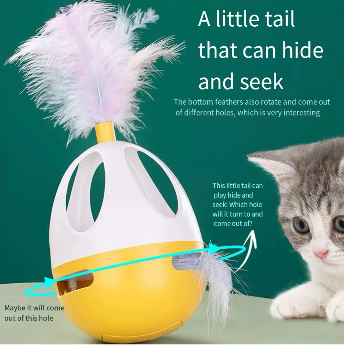 Interactive Cat Feather Toys, Catnip, Track Balls, Cat Teaser for Indoor Cats and Kittens Exercise