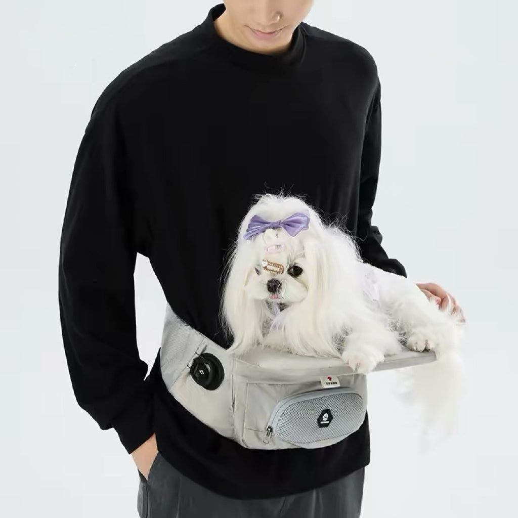 Hands-Free Pet Carrier Hip Seat – Foldable Waist Support for Small Dogs & Cats