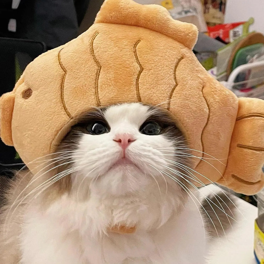 Cute Adjustable Fruit Cat Hat – Apple Costume for Cats & Small Dogs – Funny Pet Headwear for Halloween, Photoshoots, and Cosplay (Pink Pig,1 Signature Look + 2 Mystery Styles)