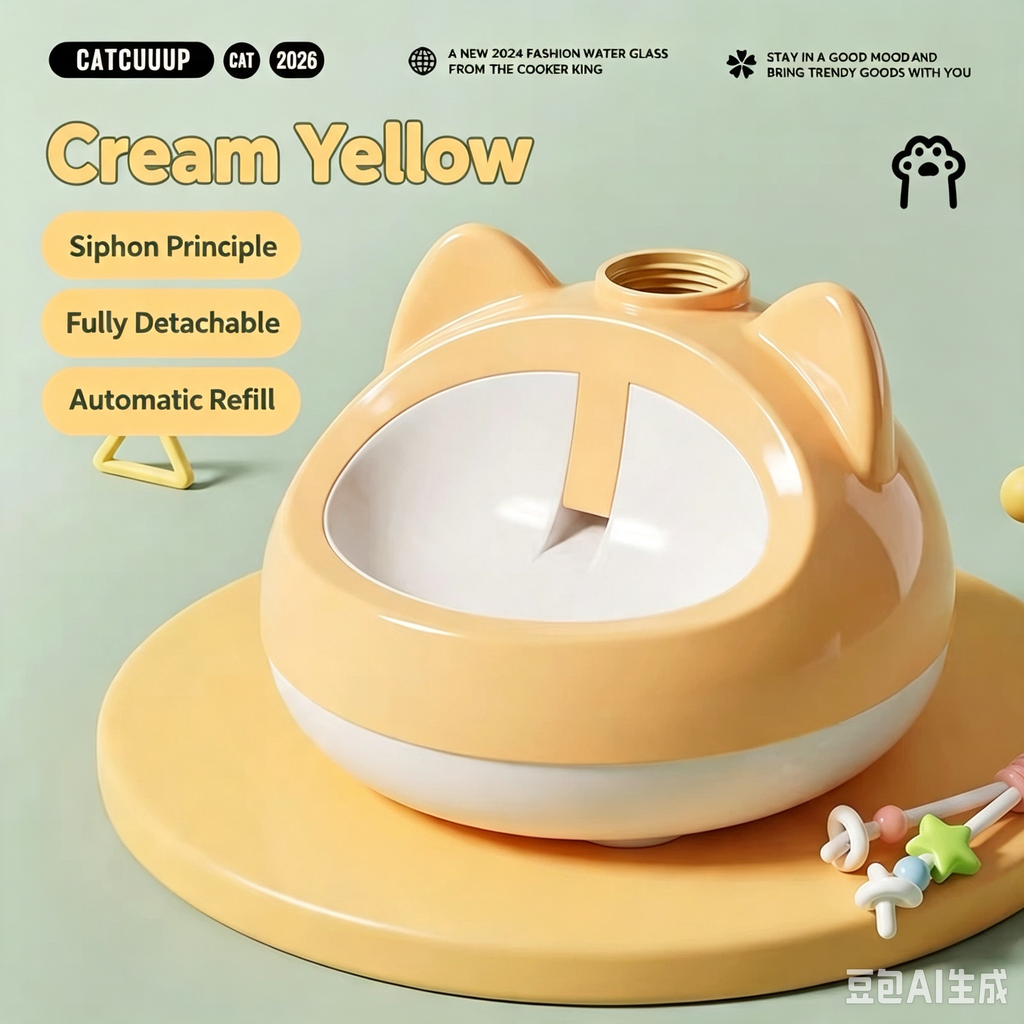 Gravity Pet Water Dispenser | Auto refill whale water fountain | Cute Cat Ear Water Fountain for Cats & Small Dogs