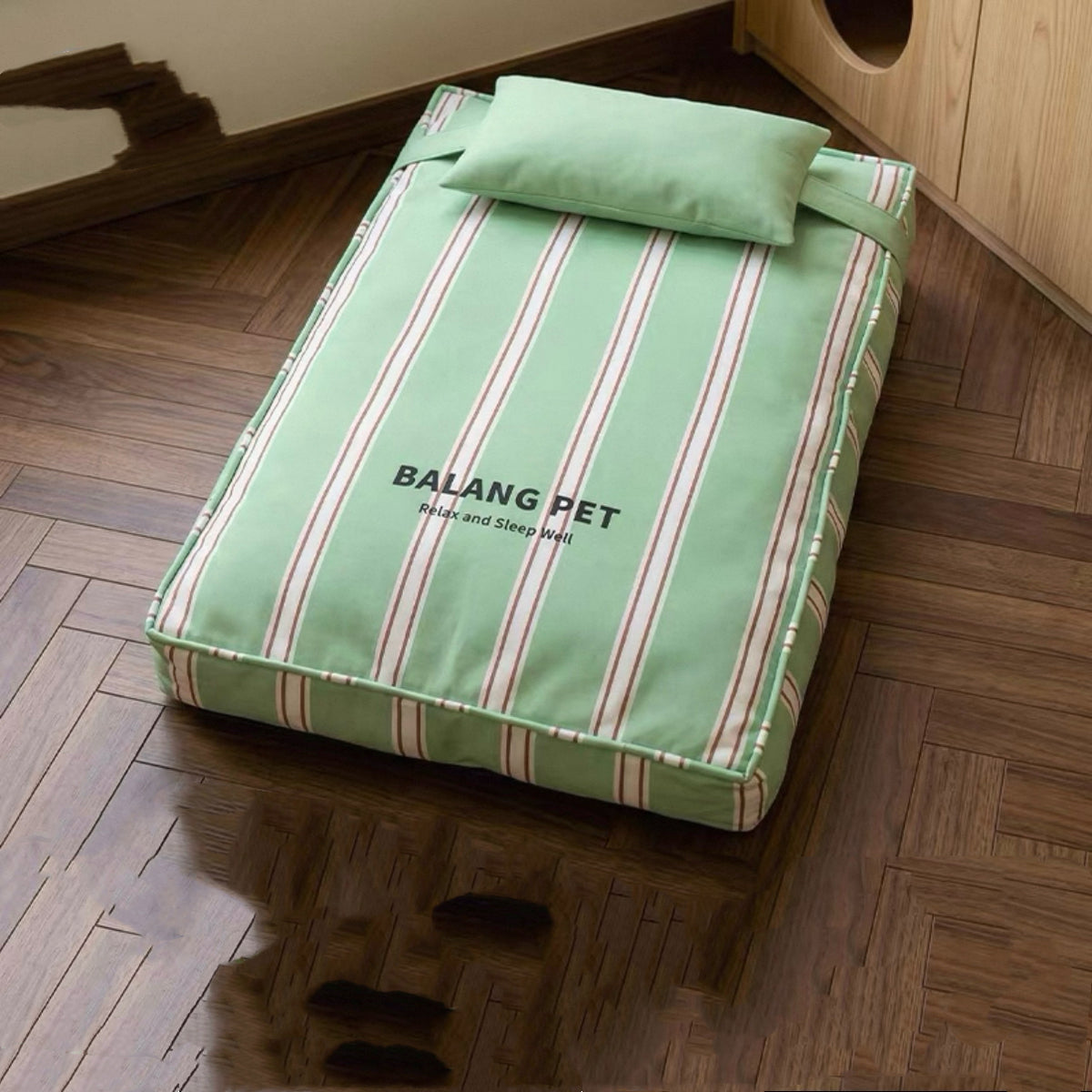 PET Striped Pet Bed with Pillow