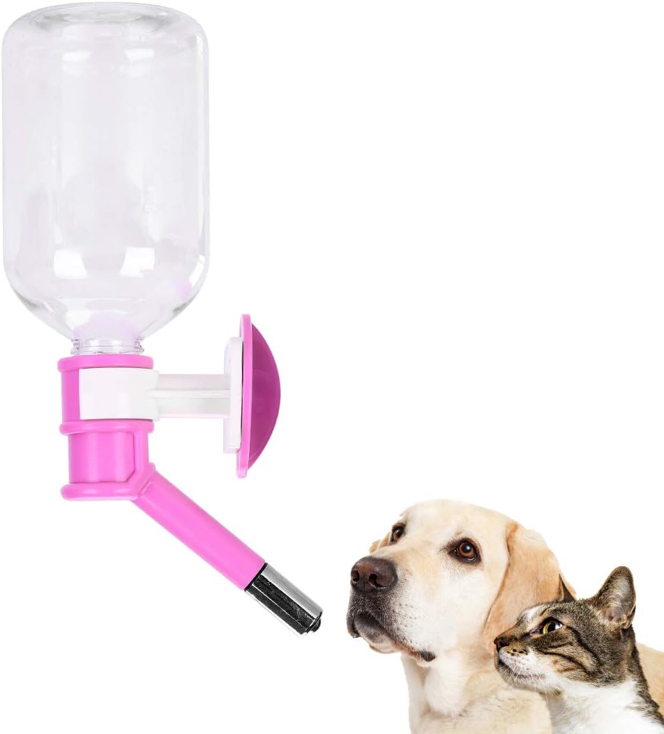 Pet Water Feeder Bottle Water Container Dispenser Dog Kennel Cage Hanging No-Drip Pet Water Drinking Bottle  Puppies Crate Water Dispenser Pet Cage Automatic Pet Water Feeder Small Animals