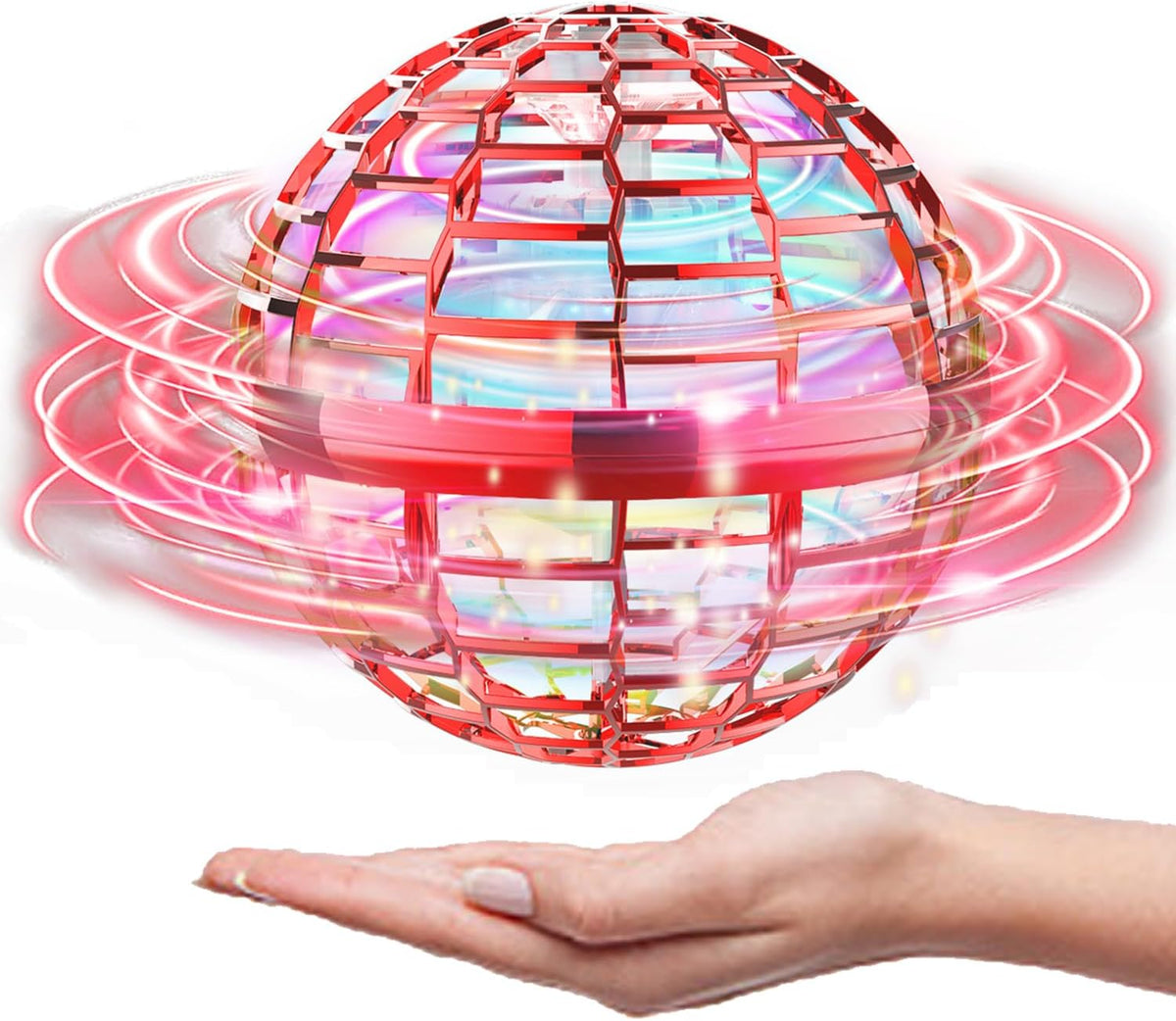 Flying Orb Ball Toys,Hand Operated Drones for Kids,Cool Gadgets Light Up Cosmic Globe Spinning Glow in The Dark,Christmas Birthday Gift Ideas Toys for Teen Girls Age 6 7 8 9 10+